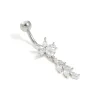 Surgical Steel Cubic Zirconia Flower Vine Drop Belly Bar