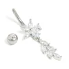Surgical Steel Cubic Zirconia Flower Vine Drop Belly Bar