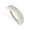 Titanium Cubic Zirconia  Cluster Curved Ring Belly Ring