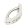 Titanium Cubic Zirconia  Cluster Curved Ring Belly Ring