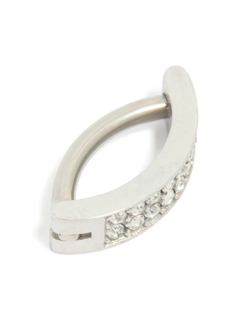 Titanium Cubic Zirconia  Cluster Curved Ring Belly Ring
