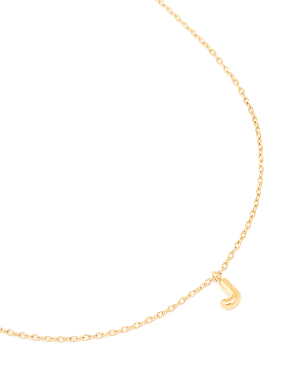 71-waterproof-gold-plated-stainless-steel-mini-bubble-letter-j-necklace-1.webp Waterproof Gold Plated Stainless Steel Mini Bubble Letter J Necklace