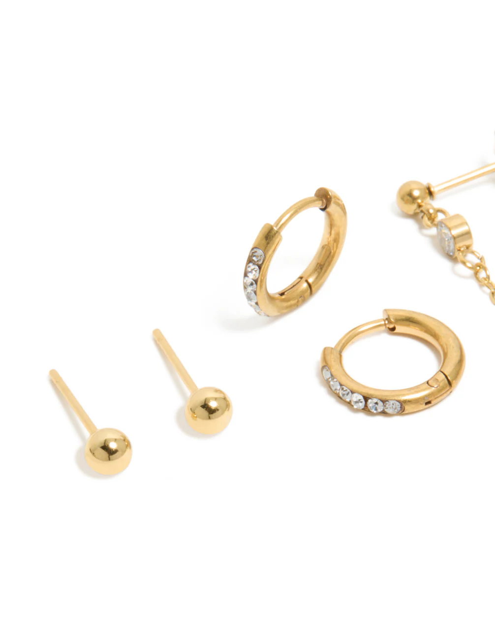 715-waterproof-gold-plated-stainless-steel-bezel-stud-chain-earrings-3-pack-4.webp Waterproof Gold Plated Stainless Steel Bezel Stud & Chain Earrings 3-Pack