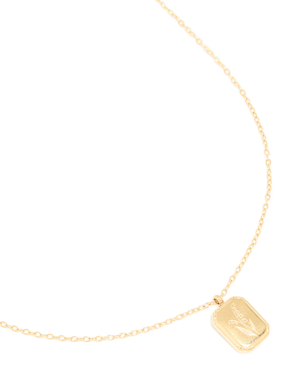 Waterproof Gold Plated Stainless Steel Birth Flower May Hawthorn Necklace