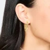 Waterproof Gold Plated Stainless Steel Clicker Hoop Earrings 24 MM