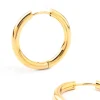 Waterproof Gold Plated Stainless Steel Clicker Hoop Earrings 24 MM