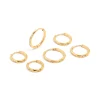 Waterproof Gold Plated Stainless Steel Cubic Zirconia Clicker Hoops 3-Pack