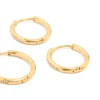Waterproof Gold Plated Stainless Steel Cubic Zirconia Clicker Hoops 3-Pack