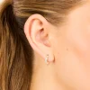 Waterproof Gold Plated Stainless Steel Cubic Zirconia Huggie Earrings 10 MM