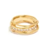 Waterproof Gold Plated Stainless Steel Cubic Zirconia Mini Loop Stacking Ring