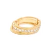 Waterproof Gold Plated Stainless Steel Cubic Zirconia Mini Loop Stacking Ring