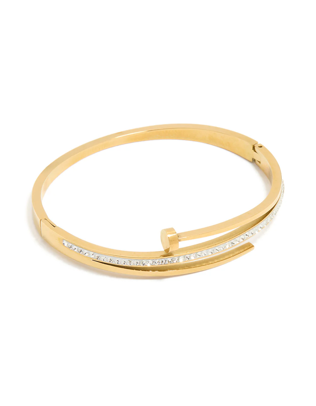 728-waterproof-gold-plated-stainless-steel-cubic-zirconia-nail-hinge-bangle-1.webp Waterproof Gold Plated Stainless Steel Cubic Zirconia Nail Hinge Bangle