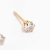 Waterproof Gold Plated Stainless Steel Cubic Zirconia Stud Earrings 3 MM