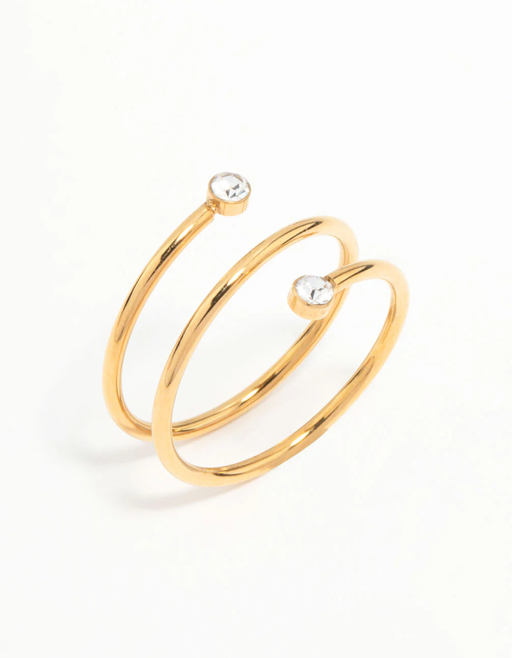 731-waterproof-gold-plated-stainless-steel-diamante-coil-ring-2.webp Waterproof Gold Plated Stainless Steel Diamante Coil Ring