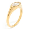 Waterproof Gold Plated Stainless Steel Lovely Cubic Zirconia Signet Ring