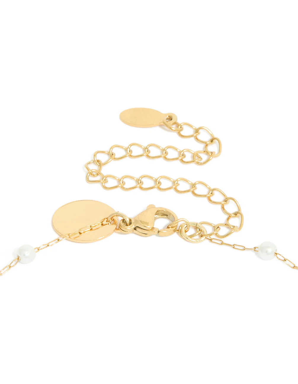 Waterproof Gold Plated Stainless Steel Pearl Y-Necklace