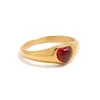 Waterproof Gold Plated Stainless Steel Petite Heart Ring