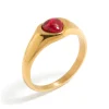 Waterproof Gold Plated Stainless Steel Petite Heart Ring