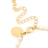 Waterproof Gold Plated Stainless Steel Pearl & Cubic Zirconia Bracelet