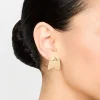 Waterproof Gold Plated Stainless Steel Rounded Hoop Stud Earrings