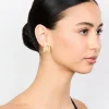 Waterproof Gold Plated Stainless Steel Rounded Hoop Stud Earrings