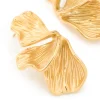 Waterproof Gold Plated Stainless Steel Petal Fan Earrings