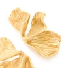 Waterproof Gold Plated Stainless Steel Petal Fan Earrings