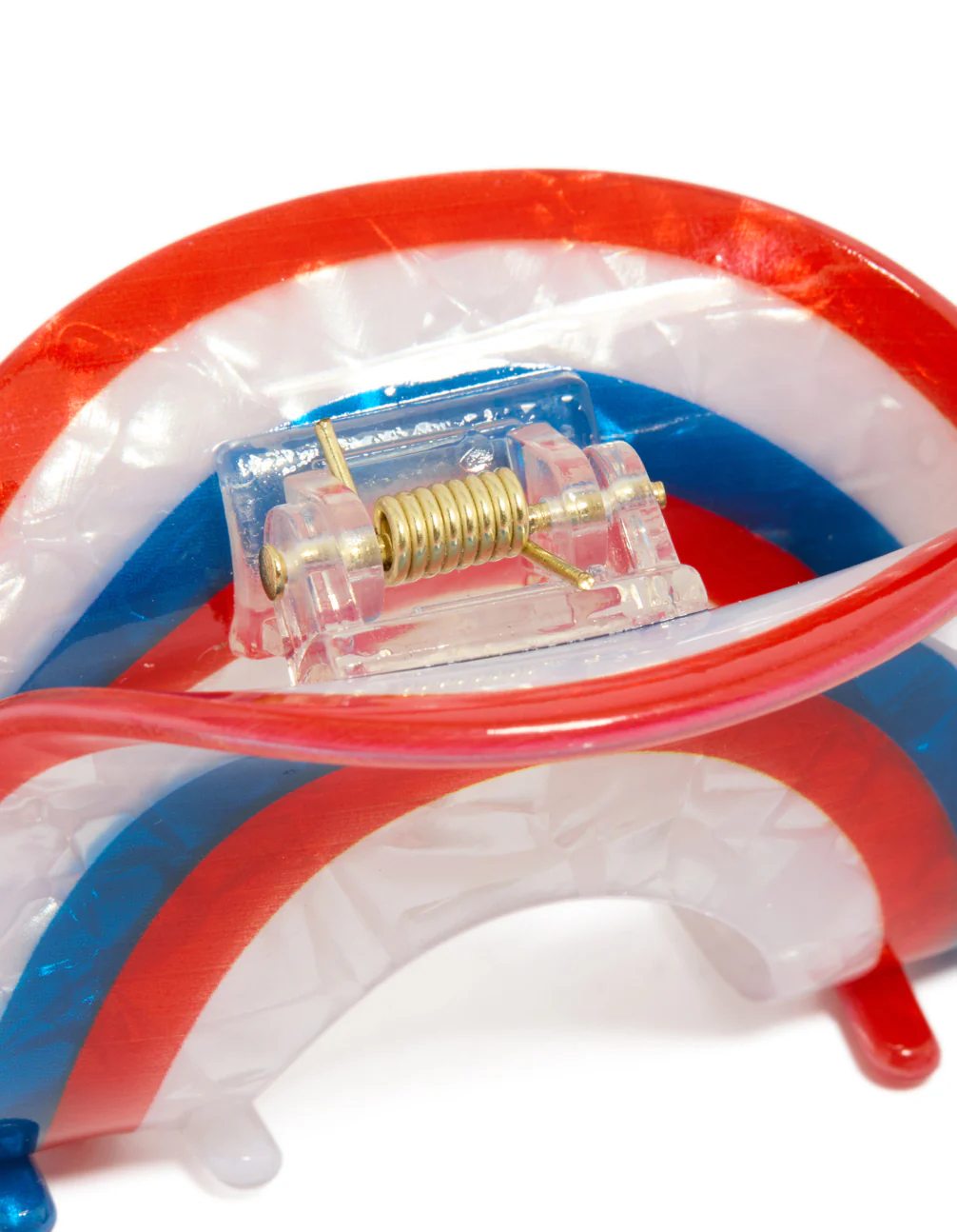 764-white-blue-red-arch-claw-clip-3.webp White Blue & Red Arch Claw Clip
