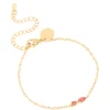 Waterproof Gold Plated Stainless Steel January Red Cubic Zirconia Birthstone Bracelet