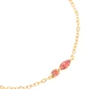 Waterproof Gold Plated Stainless Steel January Red Cubic Zirconia Birthstone Bracelet