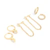 Waterproof Gold Plated Stainless Steel Cubic Zirconia Pavé Earrings Stacking Pack