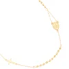 Waterproof Gold Plated Stainless Steel Rosary Cross Necklace