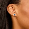 Waterproof Gold Plated Stainless Steel Cubic Zirconia Duo September Birthstone Stud Earrings