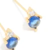 Waterproof Gold Plated Stainless Steel Cubic Zirconia Duo September Birthstone Stud Earrings