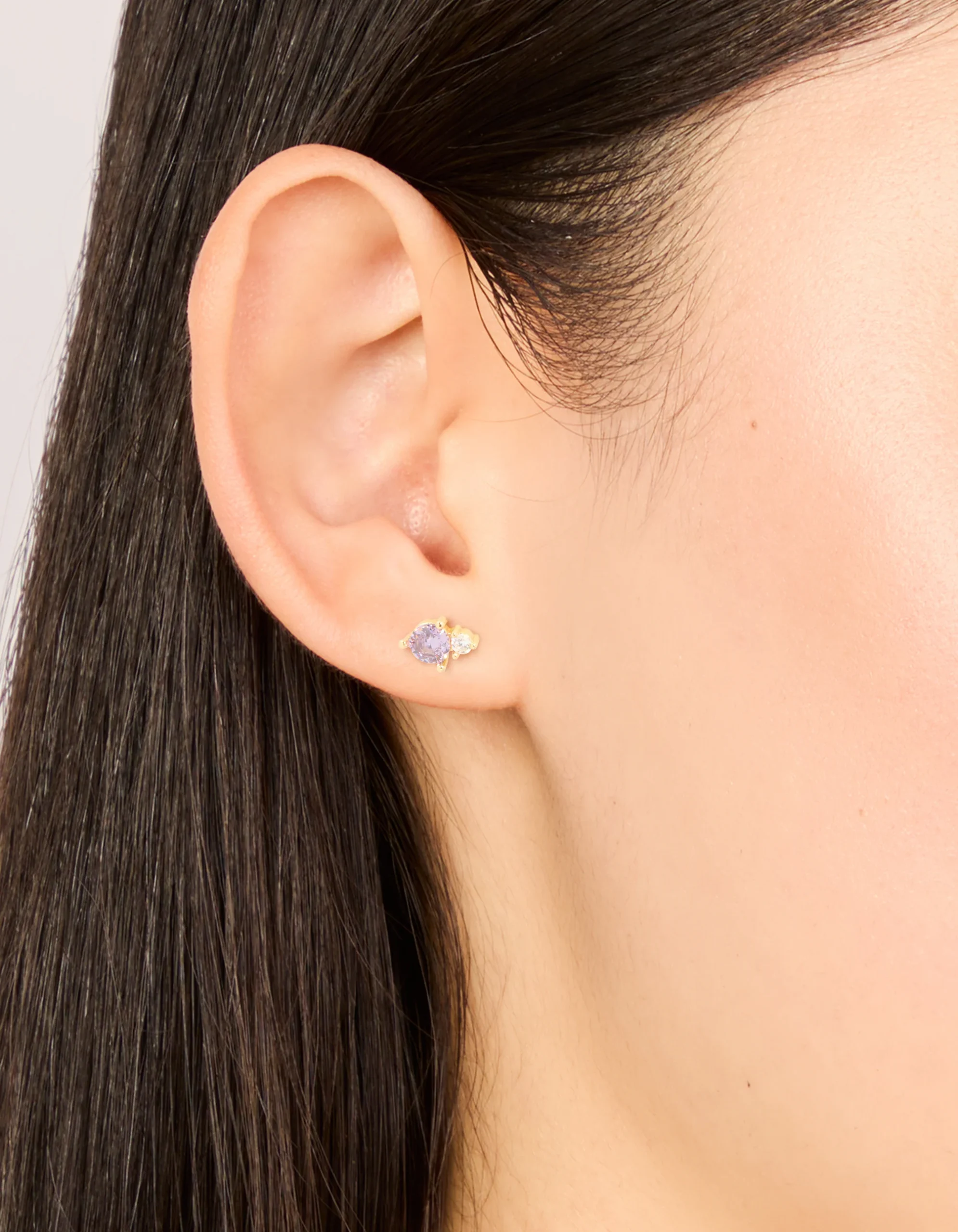 772-waterproof-gold-plated-stainless-steel-cubic-zirconia-duo-february-birthstone-stud-earrings-2.webp Waterproof Gold Plated Stainless Steel Cubic Zirconia Duo February Birthstone Stud Earrings