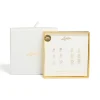 Waterproof Gold Plated Stainless Steel Cubic Zirconia Essential Stud Earrings 6-Pack