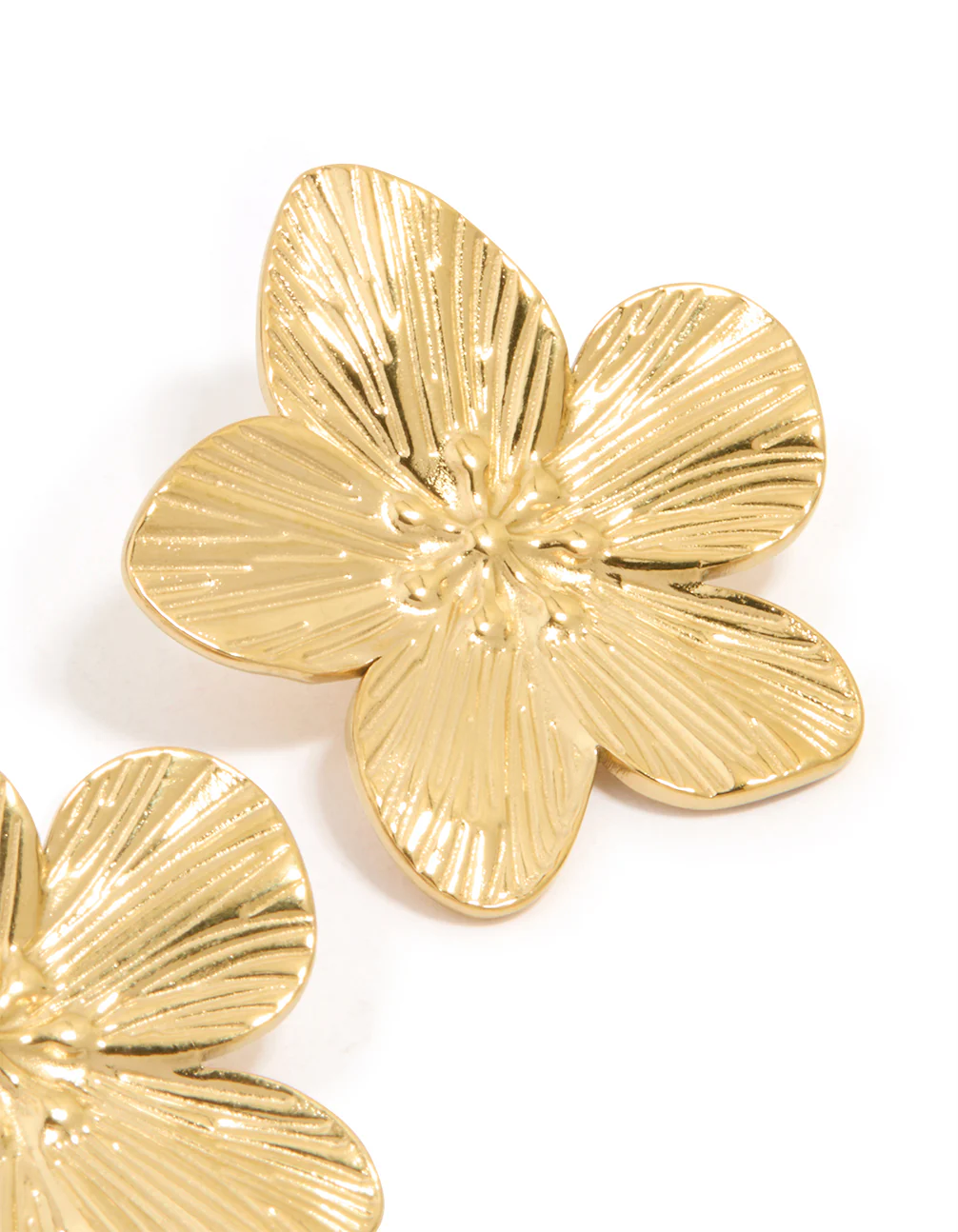 78-waterproof-gold-plated-stainless-steel-textured-flower-stud-earrings-5.webp Waterproof Gold Plated Stainless Steel Textured Flower Stud Earrings