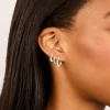 Waterproof Stainless Steel Cubic Zirconia Essential Stacking Huggie Earrings 3-Pack