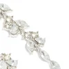 Silver Diamante Thin Floral Drop Earrings