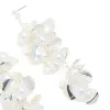 Silver Pearls & Bold Flower Drop Earrings