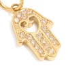 Waterproof Gold Plated Stainless Steel Filigree Hamsa Hand Charm