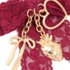 790-red-lace-fabric-bow-hearts-key-chain-2.webp Red Lace Fabric Bow & Hearts Key Chain