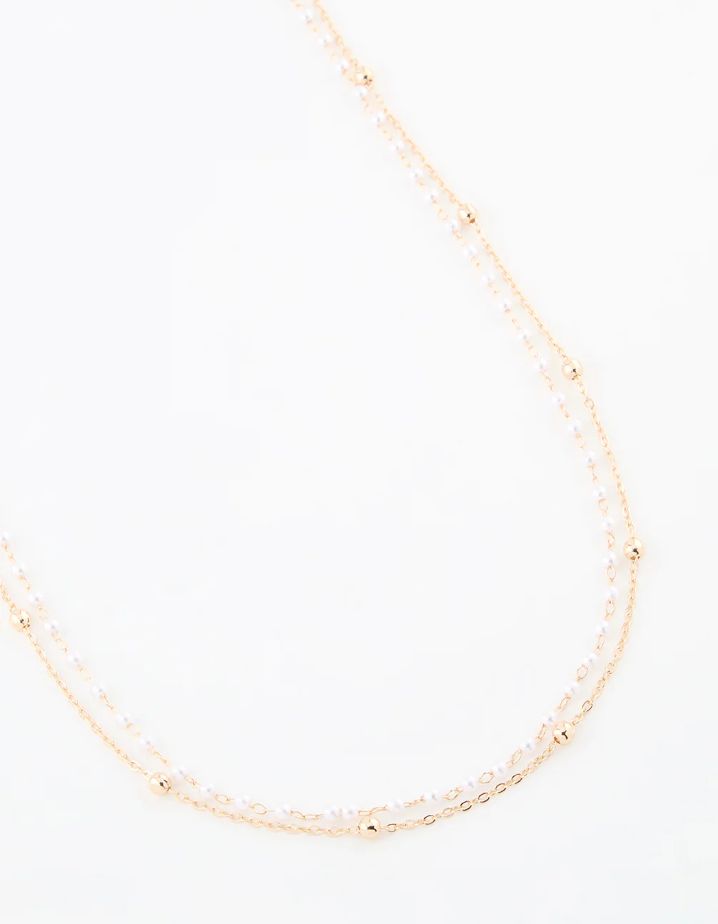 Gold Pearl & Ball Layered Body Chain