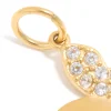 Waterproof Gold Plated Stainless Steel Cubic Zirconia Butterfly Charm