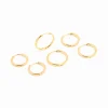 Waterproof Gold Plated Stainless Steel Thin Hoop Earrings 3-Pack