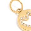 Waterproof Gold Plated Stainless Steel Cubic Zirconia Open Heart Disc Charm