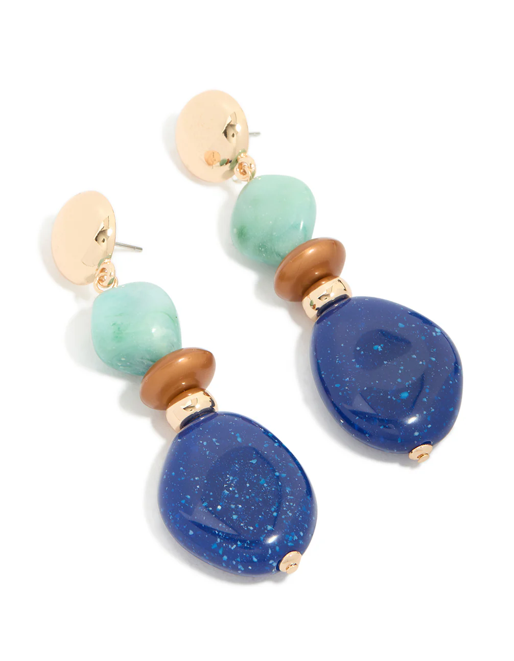809-gold-light-dark-blue-acrylic-bead-drop-earrings-2.webp Gold Light & Dark Blue Acrylic Bead Drop Earrings