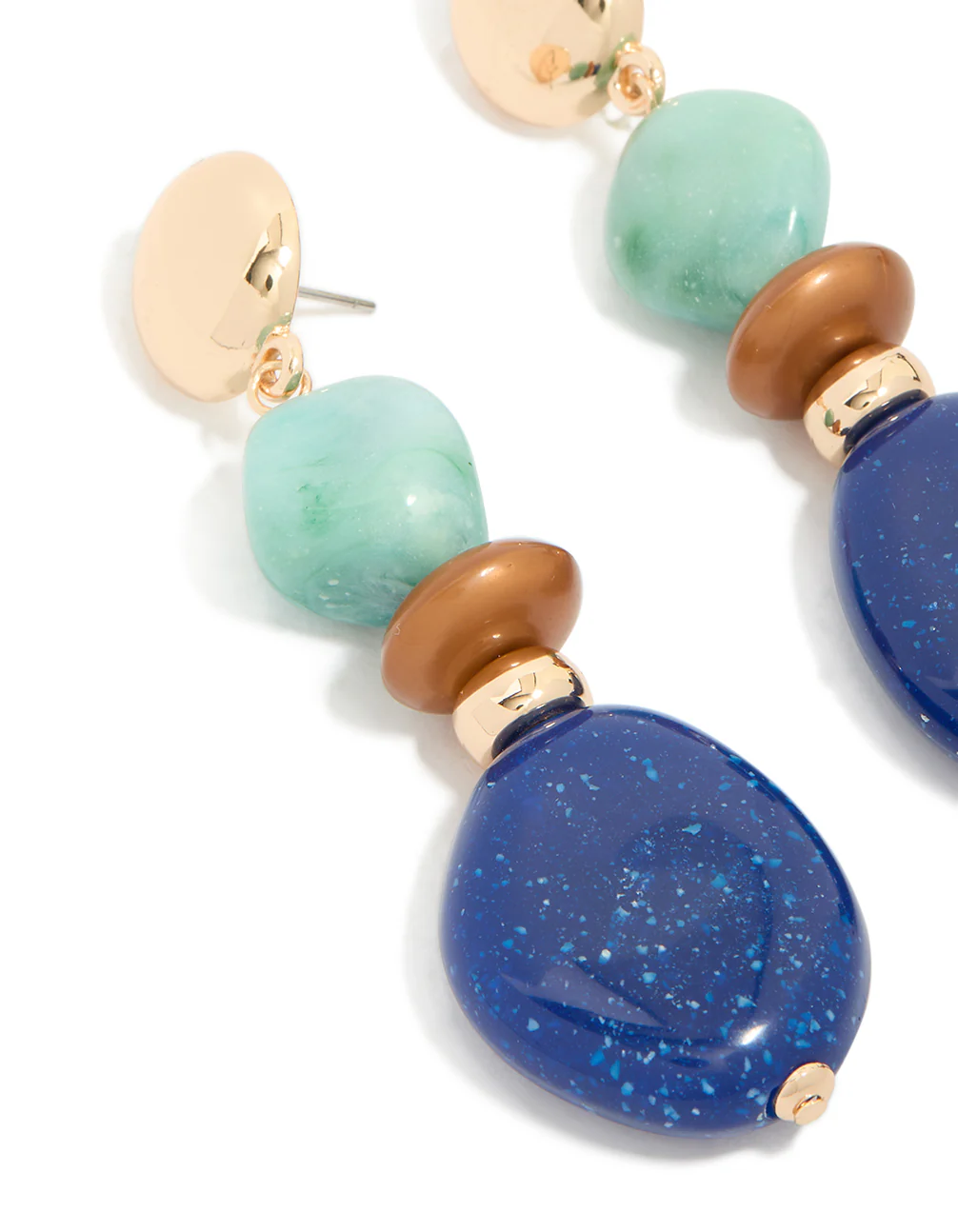 809-gold-light-dark-blue-acrylic-bead-drop-earrings-4.webp Gold Light & Dark Blue Acrylic Bead Drop Earrings