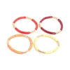 Multicoloured Acrylic With Gold Rings Bracelets 4-Pack