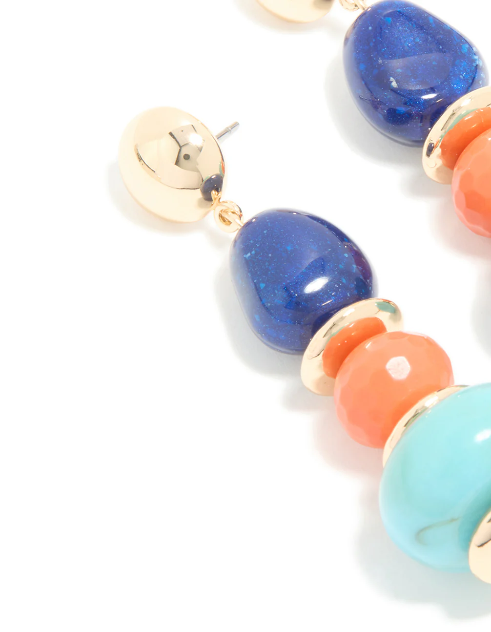 811-gold-blue-orange-acrylic-beaded-drop-stud-earrings-4.webp Gold Blue & Orange Acrylic Beaded Drop Stud Earrings